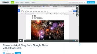 
                            10. Power a Jekyll Blog from Google Drive with Cloudstitch on Vimeo
