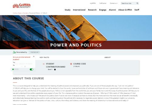 
                            13. Power and Politics (2139LHS) - Griffith University
