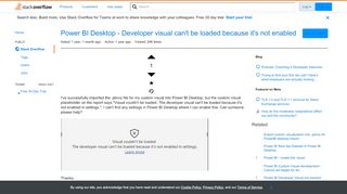 
                            12. Power BI Desktop - Developer visual can't be loaded because it's ...