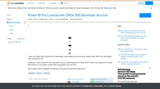 
                            7. Power BI Pro Licence with Office 365 Developer Account - Stack ...