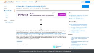 
                            8. Power BI - Programmatically sign in - Stack Overflow