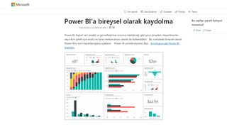 
                            2. Power BI'a bireysel olarak kaydolma - Power BI | Microsoft Docs