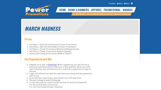 
                            11. Power Promotions March Madness Challenge