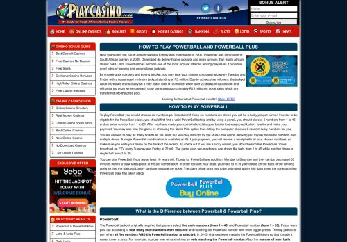 
                            5. PowerBall & PowerBall Plus South Africa | SA ... - Online Casinos