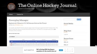 
                            13. Powerplay Manager « The Online Hockey Journal