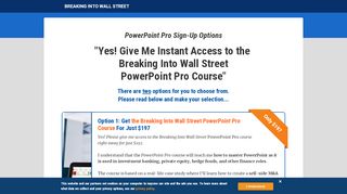
                            8. PowerPoint Pro Sign-Up Options - BIWS - Breaking Into Wall Street