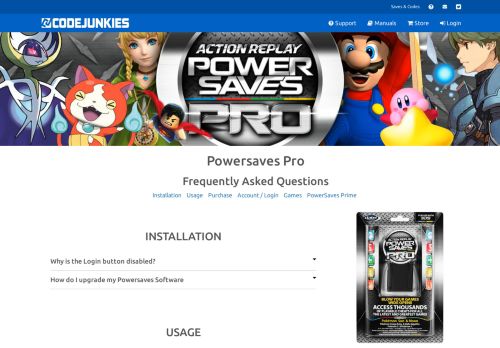 
                            6. PowerSaves Pro for 3DS FAQ1 - support.codejunkies.com