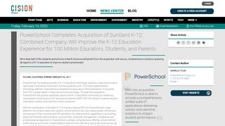 
                            5. PowerSchool Completes Acquisition of SunGard K-12; Combined ...