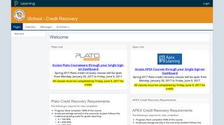 
                            12. PowerSchool Learning : iSchool - Credit Recovery : Welcome