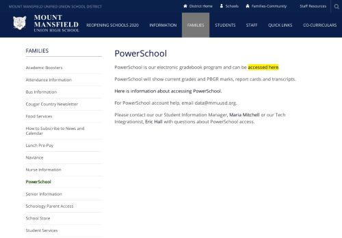 
                            8. PowerSchool - Mount Mansfield Union High School