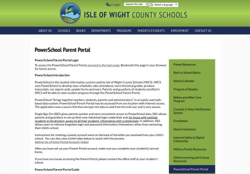 
                            7. PowerSchool Parent Portal - Miscellaneous - Isle of Wight ...