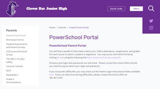 
                            6. PowerSchool Portal | Clover Bar Junior High