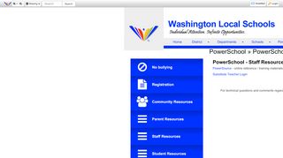 
                            3. PowerSchool - Staff Resources • Page - Washington Local Schools