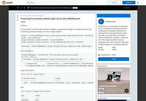 
                            12. Powershell automate website login via Invoke-WebRequest ...