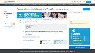 
                            4. Powershell command alternative to Telnet for managing router ...