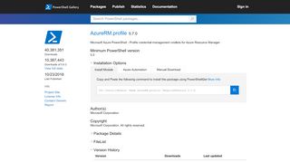 
                            12. PowerShell Gallery | AzureRM.profile 5.7.0