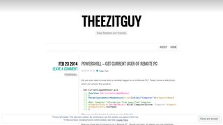 
                            8. PowerShell – Get Current User of Remote PC | theezitguy