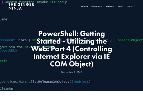 
                            10. PowerShell: Getting Started - Utilizing the Web: Part 4 (Controlling ...