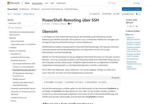 
                            1. PowerShell-Remoting über SSH | Microsoft Docs