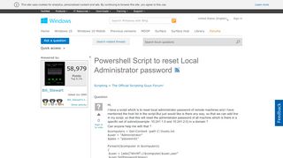 
                            9. Powershell Script to reset Local Administrator password - Microsoft