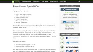 
                            6. PowerUsenet Special : Save 50% on Power Usenet Accounts