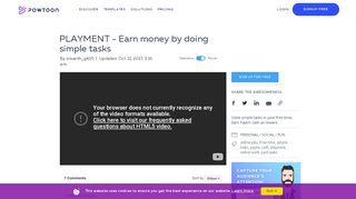 
                            8. Powtoon - PLAYMENT - Earn money by doing simple tasks