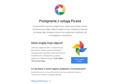 
                            1. Pożegnanie z usługą Picasa