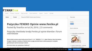 
                            11. Pożyczka FENIKO Opinie www.feniko.pl | pożyczka chwilówka kredyt