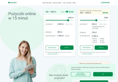 
                            2. Pożyczki Pozabankowe online. Kredyty pozabankowe do 16 ... - Ekassa