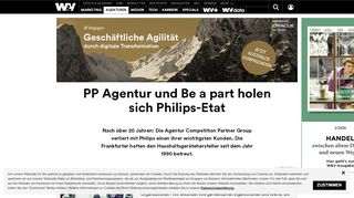 
                            3. PP Agentur und Be a part holen sich Philips-Etat | W&V