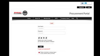 
                            1. PPC Procurement Portal - Login