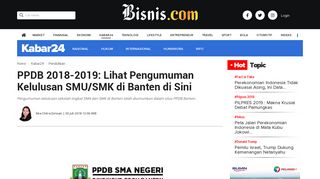 
                            7. PPDB 2018-2019: Lihat Pengumuman Kelulusan SMU/SMK di Banten ...