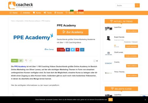 
                            2. ▷ PPE Academy ? • 2019 • Alle Infos, Kosten & Erfahrungen - Coacheck