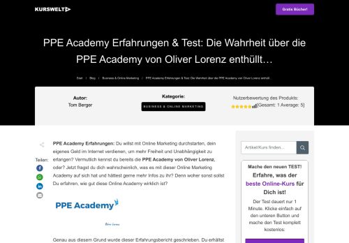 
                            6. ᐅ PPE Academy Erfahrungen [2019]: Test & Premium Einblicke ...