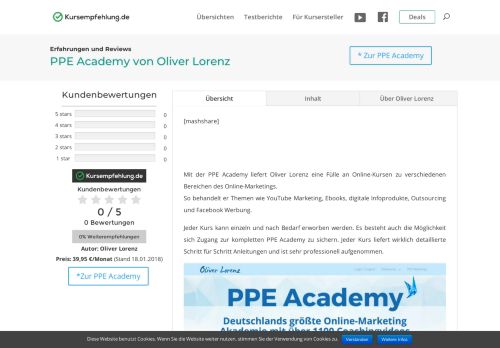 
                            4. PPE Academy von Oliver Lorenz | Kursempfehlung.de