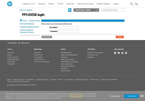 
                            8. PPS KIOSK login - HP Inc. - Software Depot