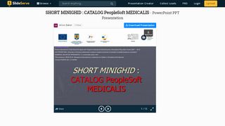 
                            10. PPT - SHORT MINIGHID : CATALOG PeopleSoft MEDICALIS ...