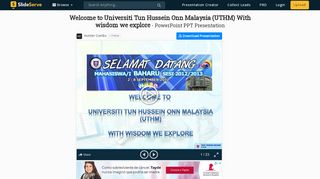 
                            11. PPT - Welcome to Universiti Tun Hussein Onn Malaysia (UTHM) With ...