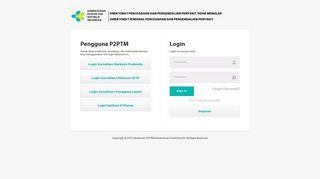 
                            1. PPTM Login & Subscription Page - P2PTM - Kementerian Kesehatan