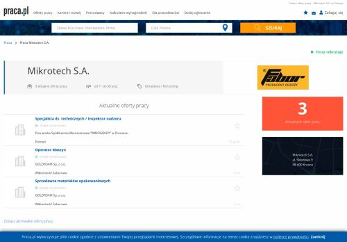 
                            12. Praca Mikrotech S.A. - oferty pracy