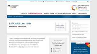 
                            11. pracman law firm - Partner: Gründerwoche Deutschland 2018 (GEW)