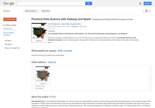 
                            8. Practical Data Science with Hadoop and Spark: Designing and Building ...