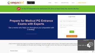 
                            1. Practice and Live tests of NEET PG entrance exam on rankjunction ...