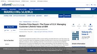 
                            11. Practice Prize Report—The Power of CLV: Managing Customer ...