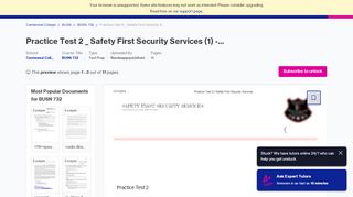 
                            5. Practice Test 2 _ Safety First Security Services (1) - PracticeTest2 ...