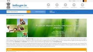 
                            9. Pradhan Mantri Krishi Sinchayee Yojana | National Portal of India