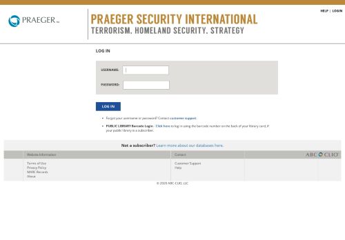 
                            10. Praeger Security International - Username