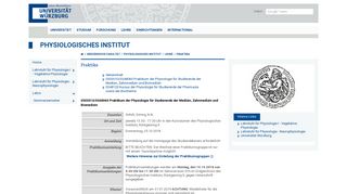 
                            6. Praktika - Physiologisches Institut - Universität Würzburg