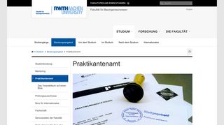 
                            3. Praktikantenamt - RWTH AACHEN UNIVERSITY Fakultät für ...