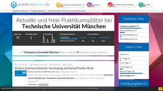 
                            10. Praktikum bei Technische Universität München – freie ...